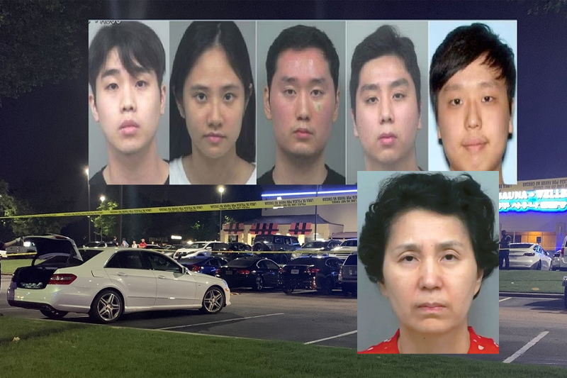 한국 여성 살해 혐의로 체포 수감된 한인 5명. 왼쪽부터 이가원, 이현지, 이준호, 이준현, 에릭 현,  이미희 (아래)